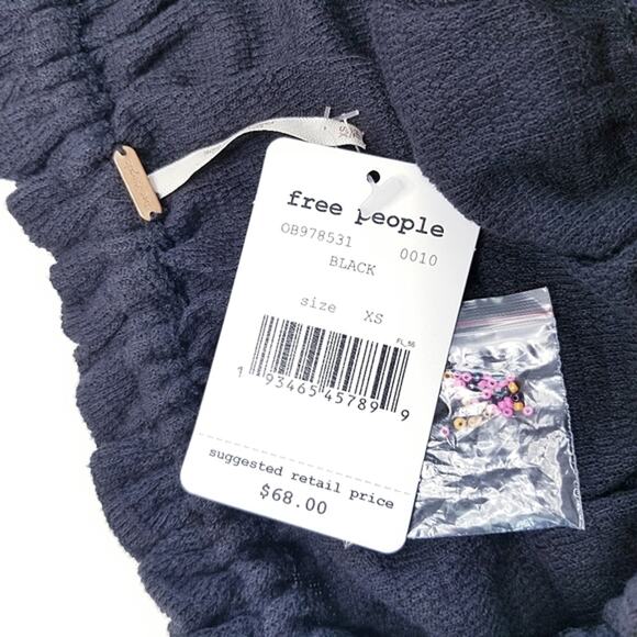 Free People No More Tiers Embroidered Crop Top Tube Top Black Size X-Small - Picture 4 of 11